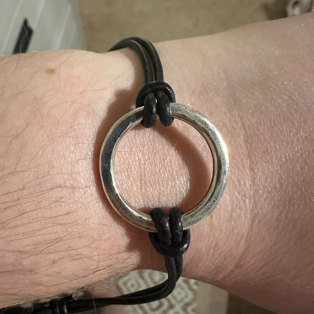 RETIRED James Avery Black Leather Charm Bracelet